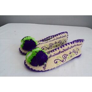 MINAS Traditional Greek Woolen Slippers EU 38 Woman Handmade Wool